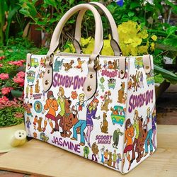scooby doo leather handbag, scooby dog christmas women bag, personalized leather bag