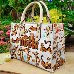 tigger cartoon leather handbag, winnie the pooh women bag, personalized leather bag