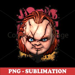 chucky sublimation png - childs play graphic - creepily captivating horror design