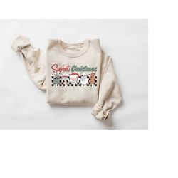 sweet christmas sweatshirt, retro christmas candy sweater, candy cane shirt, christmas gifts, ugly christmas sweater, fu