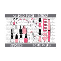 nail polish svg, nail tech svg, nails svg bundle, manicure svg, nail salon svg, feet svg, hands svg, nail polish clipart