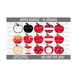 apple svg bundle, apple png apple clipart, apple vector apple monogram svg, kawaii apple svg split apple svg, candy appl