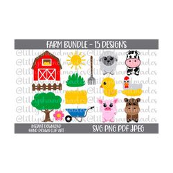 farm svg bundle, barn svg, farm png, farm clipart, baby cow svg, pig svg, chicken svg, farm clip art, duck svg, barn png