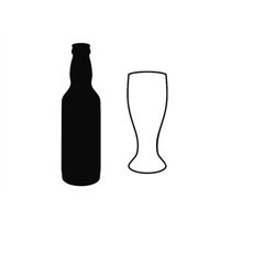 beer bottle svg silhouette beer glass svg cutting file clipart scrapbooking image svg dxf beer png, beer vector graphic