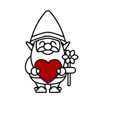 gnome valentine svg image cutting file valentines day printable art vector file clip art commercial use image
