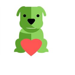 green valentine puppy svg clip art dxf puppy valentines day webp image vector clipart printable commercial use image