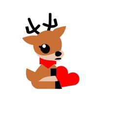 valentine deer png digital file, valentine deer cricut svg, valentine deer png, valentine cutting image commercial use s