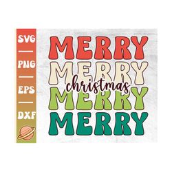 Merry Christmas Svg | Merry Xmas | Christmas Vibes Svg | Retro & Groovy Christmas Svg | Merry and Bright | Happy Holiday