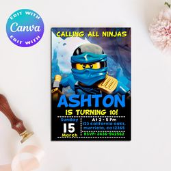 ninjago lego invitation, ninjago lego birthday invitation, ninjago lego bithday party invitation, ninjago invitation