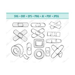 bandage svg bundle, bandaid clipart, plaster svg ,first aid png, pharmacy svg, bandage svg, adhesive bandage svg, medica