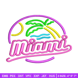 miami logo embroidery design, miami logo embroidery, logo design, embroidery file, logo shirt, instant download.