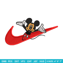 mickey mouse nike embroidery design, disney embroidery, nike design, cartoon design, cartoon shirt, digital download