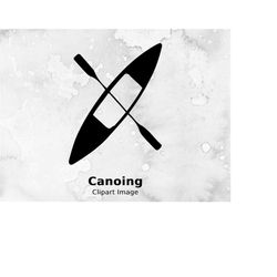 canoing clipart image digital, canoeing clip art, canoe clip art, canoe silhouette, boating clipart