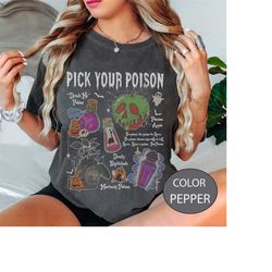 vintage poison shirt, comfort colors shirt, pick your poison shirt, disney villains shirt, poison apple shirt, disneylan