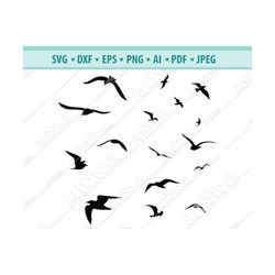 flock of birds svg vector, silhouette of birds svg, flying birds for cricut, birds cut files, flock of birds clipart, dx