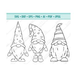 gnome svg, cute garden gnome svg, nordic gnome svg, gnome clipart, holiday gnome svg, christmas gnomes svg, cut file, si