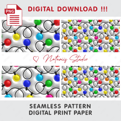 trendy christmas 3d inflated bubble puff design - seamless tileable pattern - digital paper - png 300 dpi