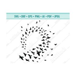 flock of birds svg vector, silhouette of birds svg, flying birds for cricut, birds cut files, flock of birds clipart, df