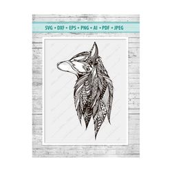 zentangle wolf clipart / mandala wolf clipart / wolf png / zentangle / wolf design / wolf design svg