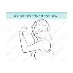 girl power svg eps png dxf cutting file silhouette cricut rosie svg pin up svg rosie the riveter strong woman svg girl s