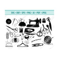 sewing svg/sewing machine svg/scissors svg/threads svg/needle svg/sewing silhouette/sewing clipart/sewing cut file/sewin