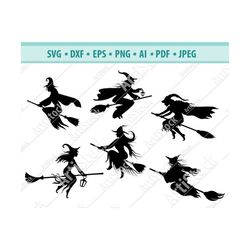witch svg, witch silhouette, broom svg, witch broom svg, witch clipart, halloween svg, halloween witch png, silhouette,