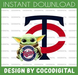 baby yoda with minnesota twins baseball png,  baby yoda mlb png, mlb png, digital download