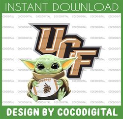 baby yoda with ucf knights  football png,  baby yoda png, ncaa png, digital download