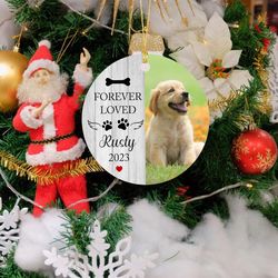 personalized dog memorial christmas photo frame ornaments