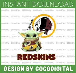 baby yoda with redskins nfl png,  baby yoda nfl png, nfl png, sublimation ready, png files for sublimation