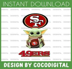 baby yoda with san francisco 49ers nfl png,  baby yoda nfl png, nfl png, sublimation ready, png files for sublimation