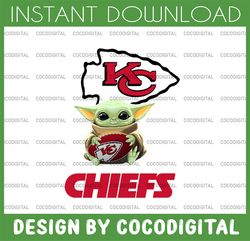 baby yoda with kansas city chiefs nfl png,  baby yoda nfl png, nfl png, sublimation ready, png files for sublimation