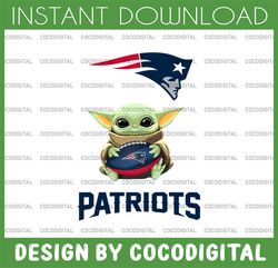 baby yoda with new england patriots nfl png,  baby yoda nfl png, nfl png, sublimation ready, png files for sublimation