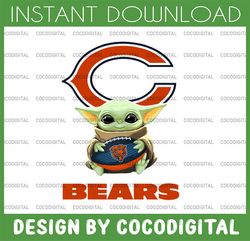 baby yoda with chicago bears  nfl png,  baby yoda nfl png, nfl png, sublimation ready, png files for sublimation