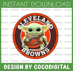 baby yoda with cleveland browns nfl png,  baby yoda nfl png, nfl png, sublimation ready, png files for sublimation