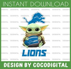 baby yoda with detroit lions nfl png,  baby yoda nfl png, nfl png, sublimation ready, png files for sublimation