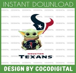 baby yoda with houston texans nfl png,  baby yoda nfl png, nfl png, sublimation ready, png files for sublimation