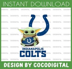 baby yoda with indianapolis colts nfl png,  baby yoda nfl png, nfl png, sublimation ready, png files for sublimation