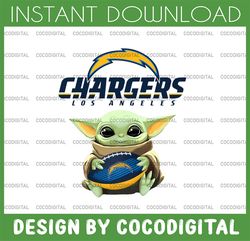 baby yoda with los angeles chargers nfl png,  baby yoda nfl png, nfl png, sublimation ready, png files for sublimation