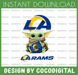 baby yoda with los angeles rams nfl png,  baby yoda nfl png, nfl png, sublimation ready, png files for sublimation