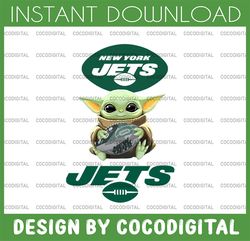 baby yoda with new york jets nfl png,  baby yoda nfl png, nfl png, sublimation ready, png files for sublimation