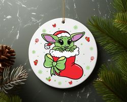 santa baby star wars christmas ceramic ornament home decor christmas round ornament