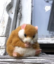 realistic hamster portrait sculpture