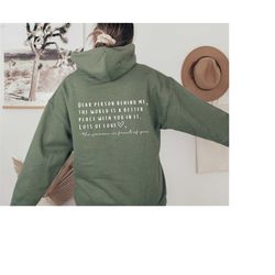 dear person behind me sweatshirt, aesthetic oversized sweatshirt, inspirational shirt,  psychology shirt, mental health,