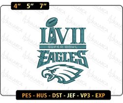 NFL Super Bowl LVII Philadelphia Eagles Embroidery Design, NFL Football Logo Embroidery Design, Famous Football Team Embroidery Design, Football Embroidery Design, Pes, Dst, Jef, Files