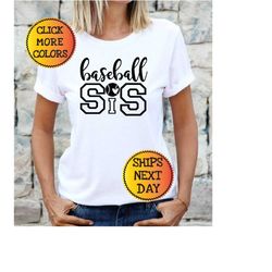 baseball sister shirt, baseball sis tee, girls baseball shirt, gift for daughter, baseball lover gift, baseball shirt, b