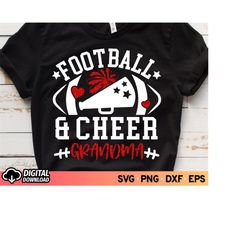 football and cheer grandma svg, cheer megaphone svg, cheer grandma shirt, football mom svg, glitter red cheerleader svg,