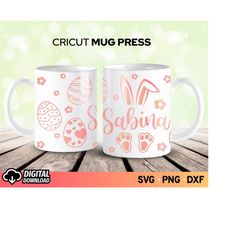 cricut mug press svg easter bunny, easter pattern wrap svg, full mug wrap svg, mug wrap for infusible ink, png, coffee m