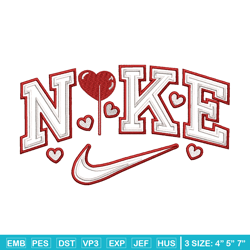 nike heart cute embroidery design, nike heart embroidery, nike design, embroidery shirt, logo shirt, instant download.