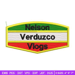 nelson verduzco vlogs logo embroidery design, logo embroidery, embroidery shirt, logo design, digital download.